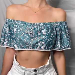 Teal Crop Top/Swim Top